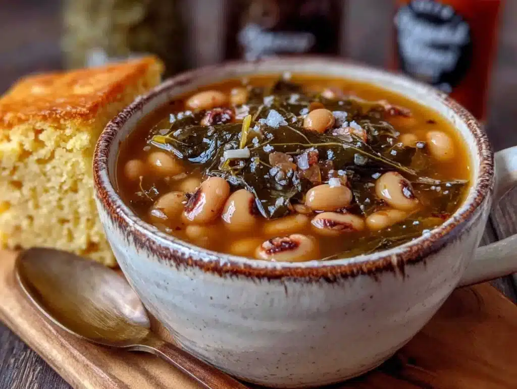 black-eyed pea collard greens soup - featured image