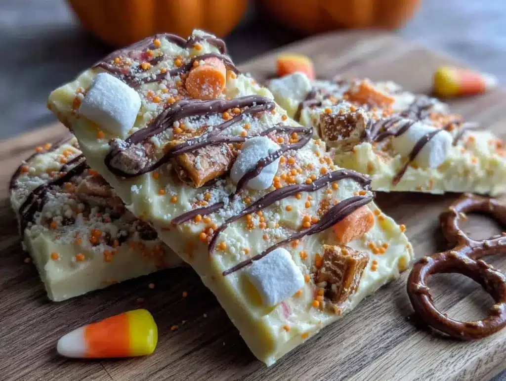 candy corn white chocolate bark - featured image