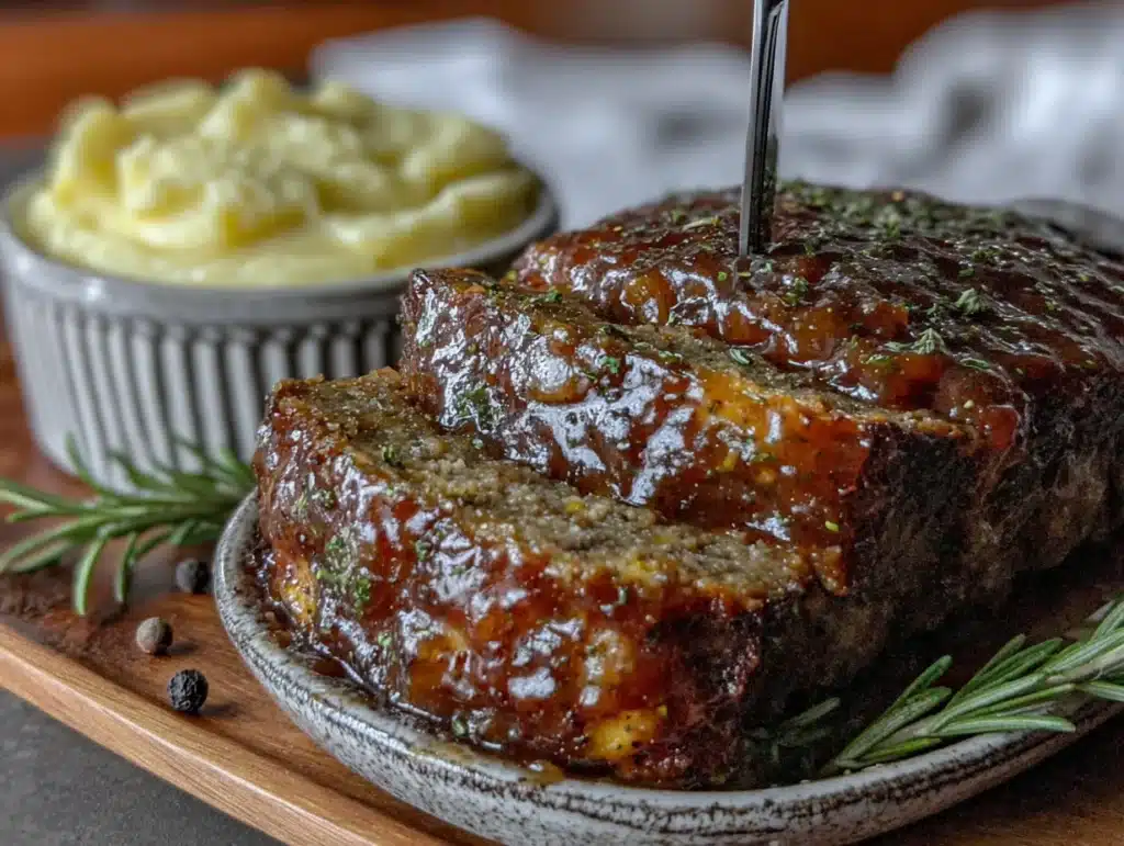 classic beef meatloaf with brown sugar glaze - featured image