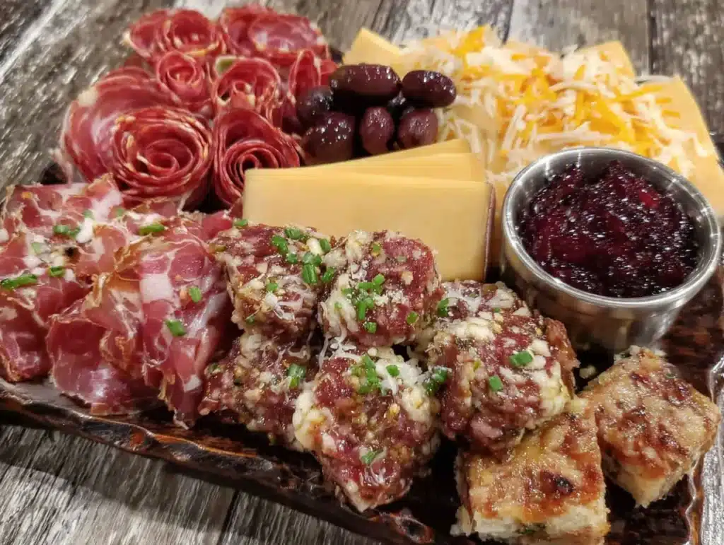cozy halloween charcuterie board with candy corn - featured image