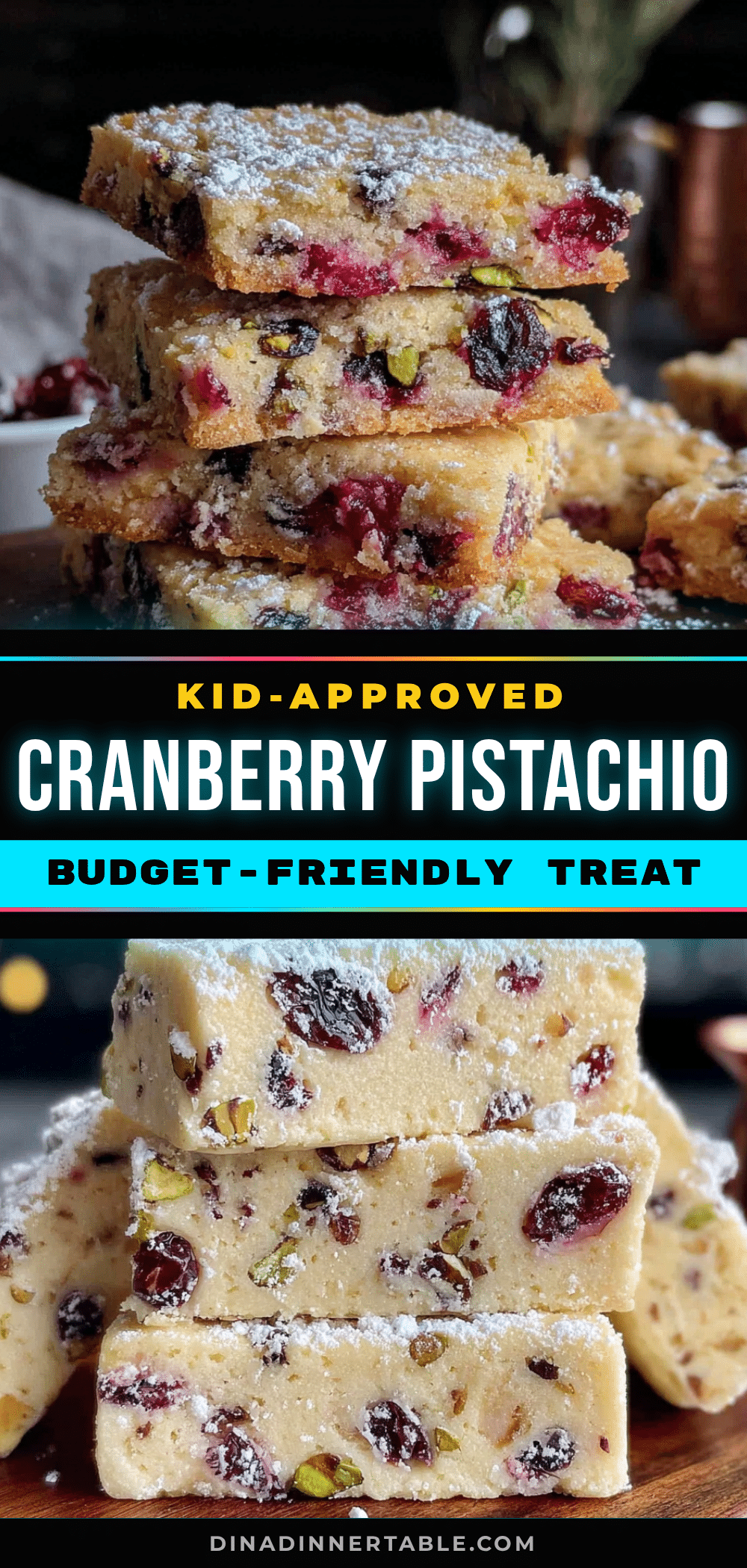 Cranberry Pistachio Shortbread Cookies recipe