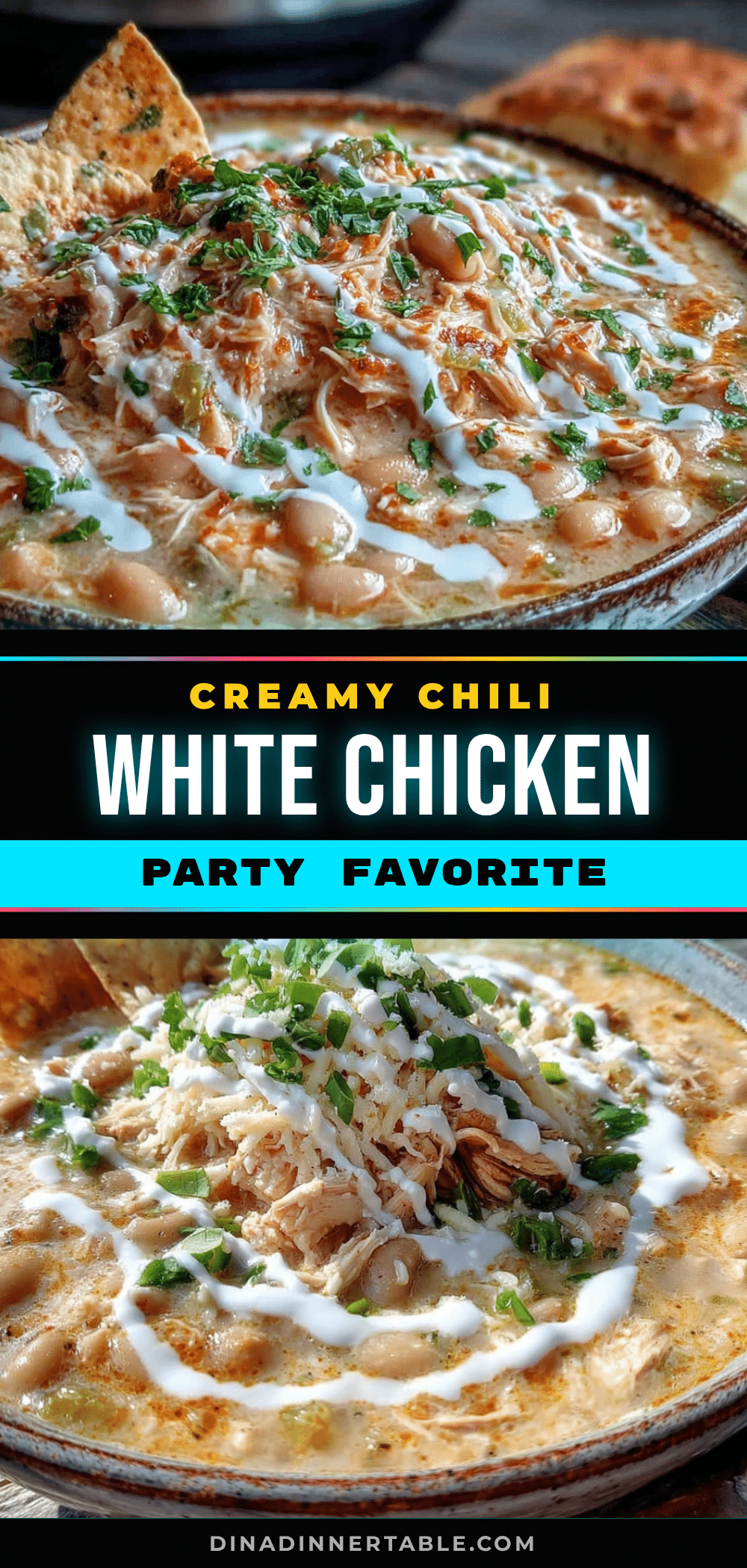 creamy slow cooker white chicken chili recipe