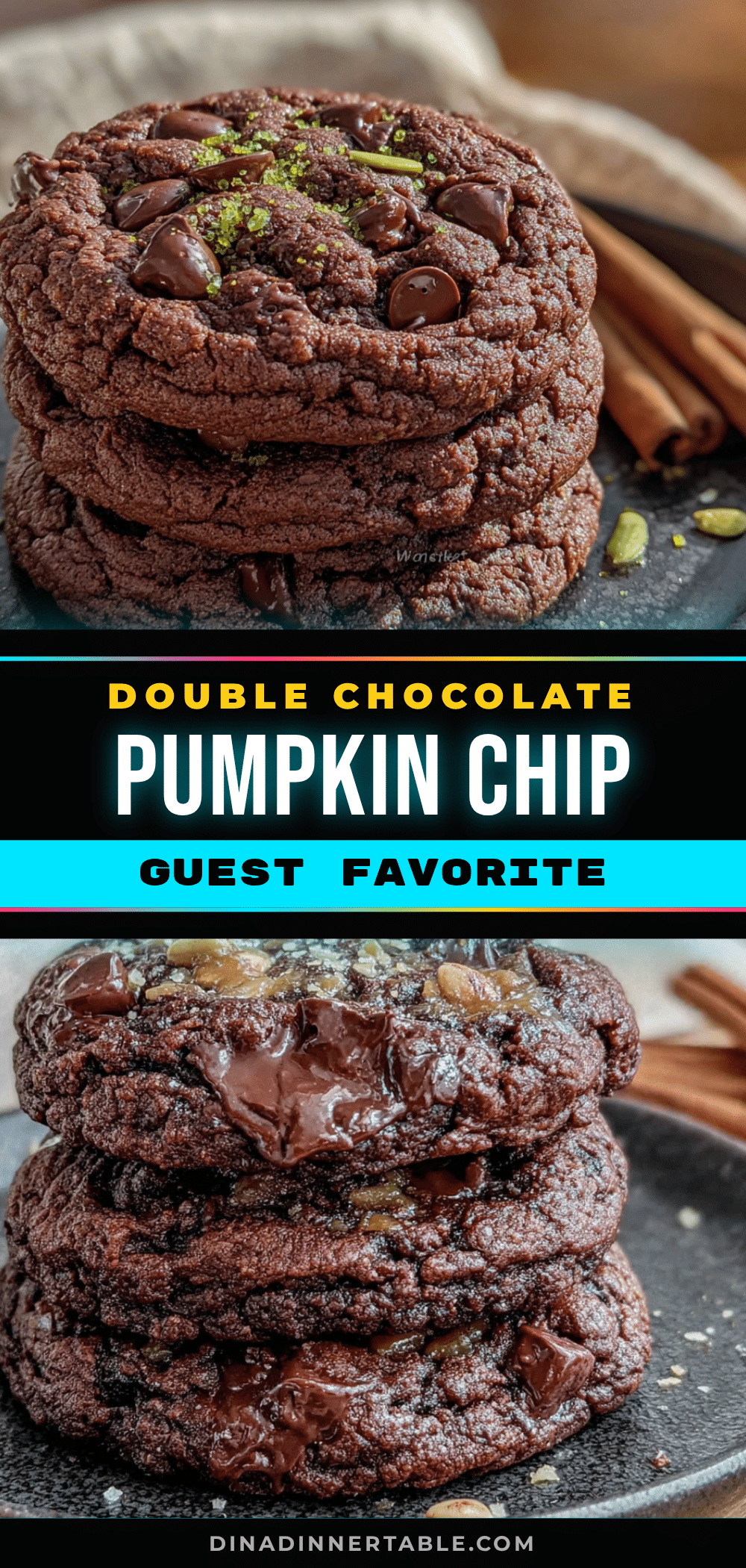 double chocolate pumpkin chip cookies recipe