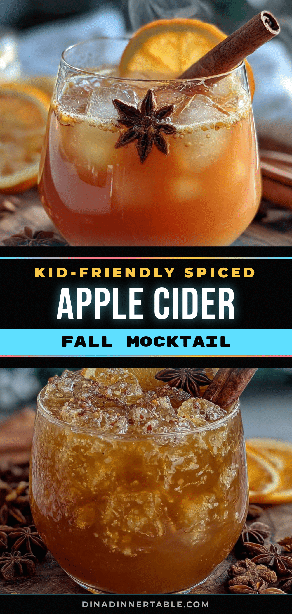 easy kid-friendly spiced apple cider fall mocktail recipe