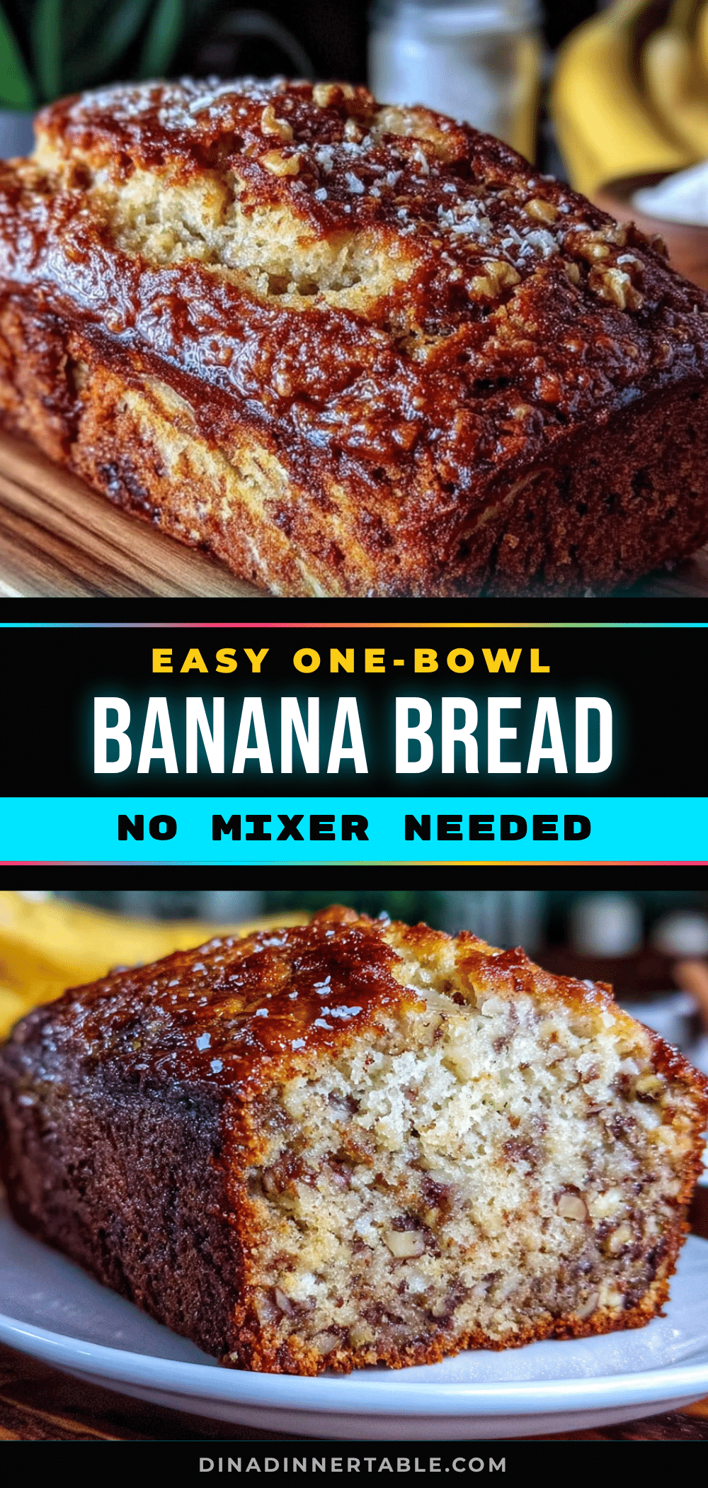 easy one-bowl banana bread recipe