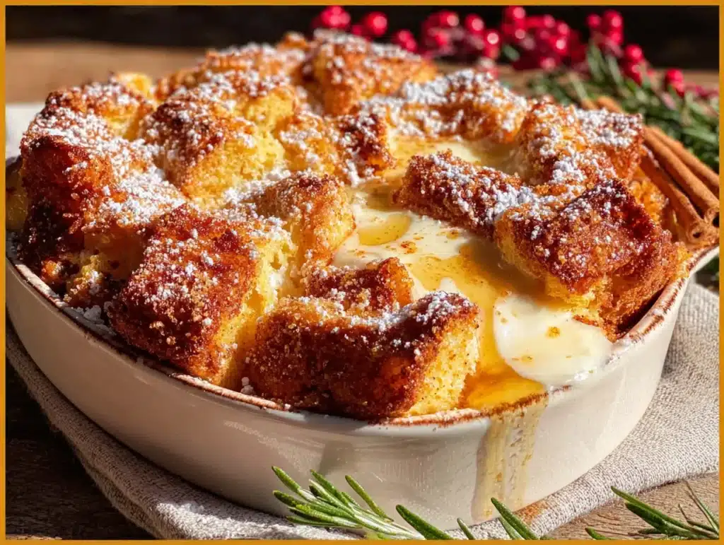 eggnog french toast bake - featured image