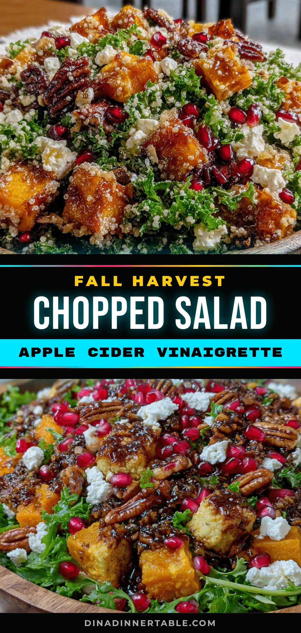fresh fall harvest chopped salad with apple cider vinaigrette recipe
