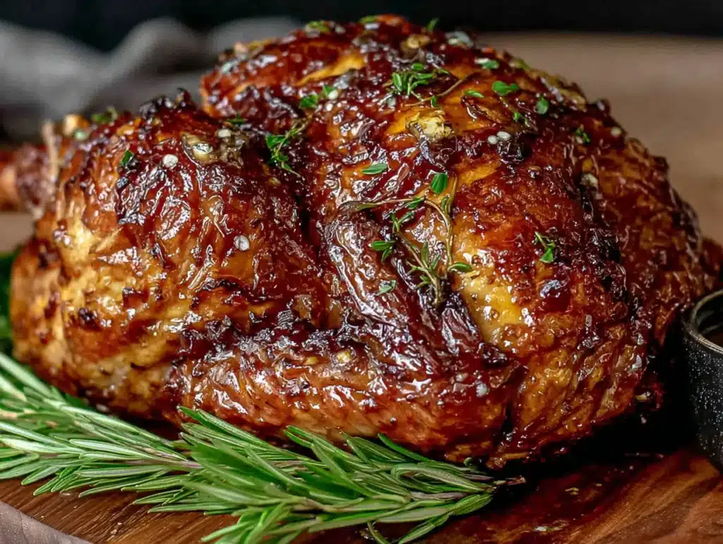 garlic herb butter roasted turkey - featured image