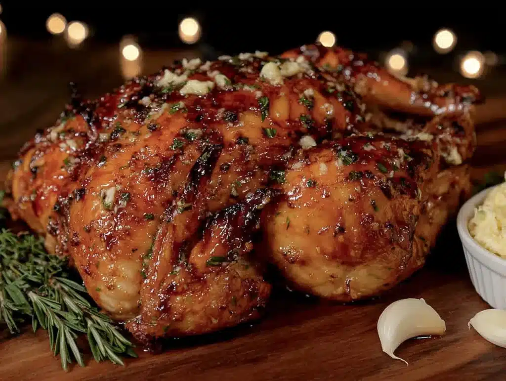 garlic herb butter roasted turkey - featured image