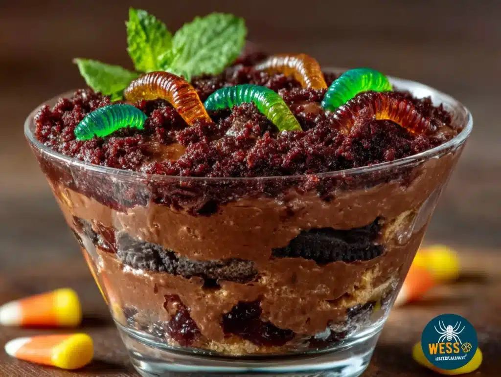 Halloween Dirt Cups with Gummy Worms - featured image