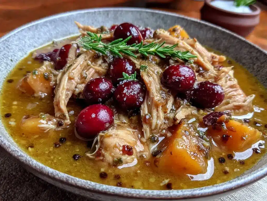 healthy crockpot chicken and apple cider stew - featured image