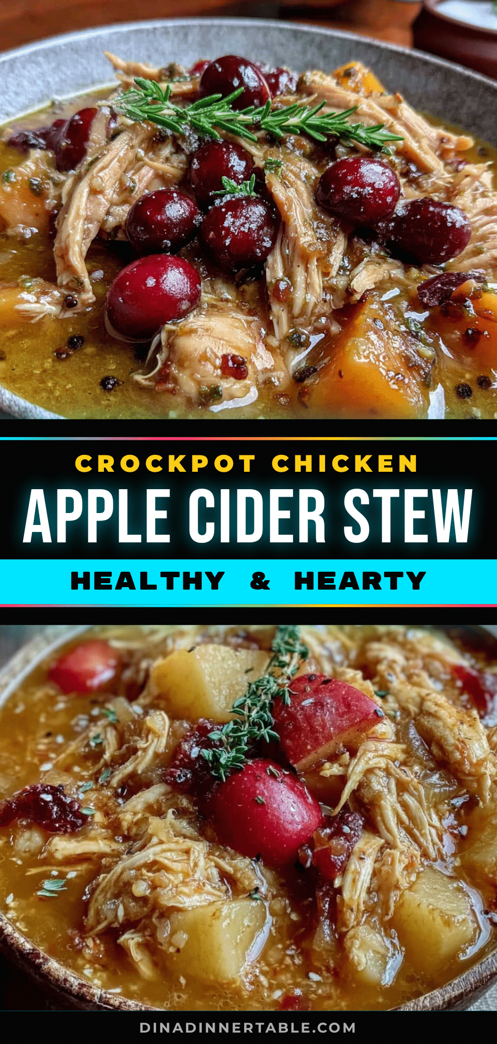 healthy crockpot chicken and apple cider stew recipe