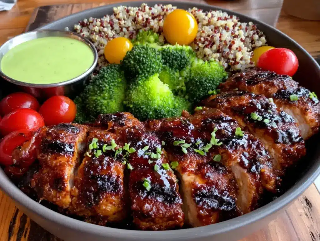 high protein chicken meal prep bowls - featured image