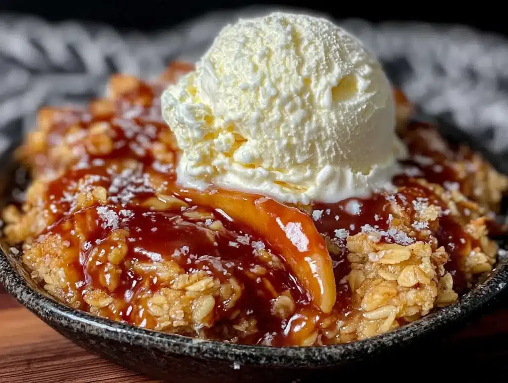 miso caramel apple crumble - featured image