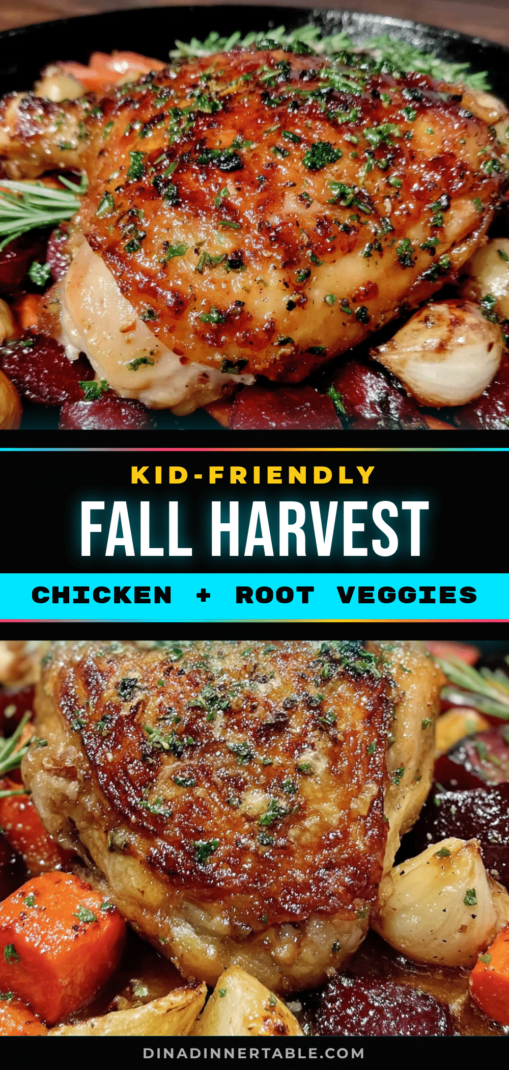 one-pan fall harvest chicken and root vegetables recipe