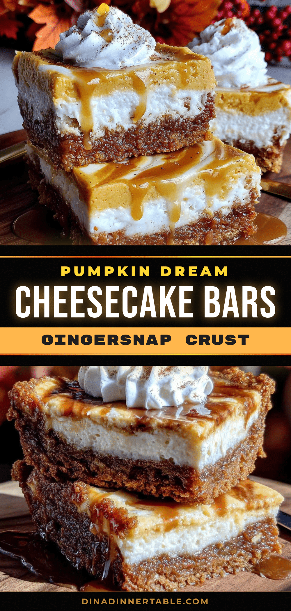 pumpkin cheesecake bars with gingersnap crust recipe