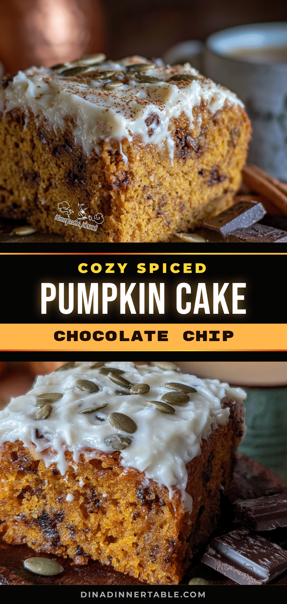 pumpkin chocolate chip snack cake recipe