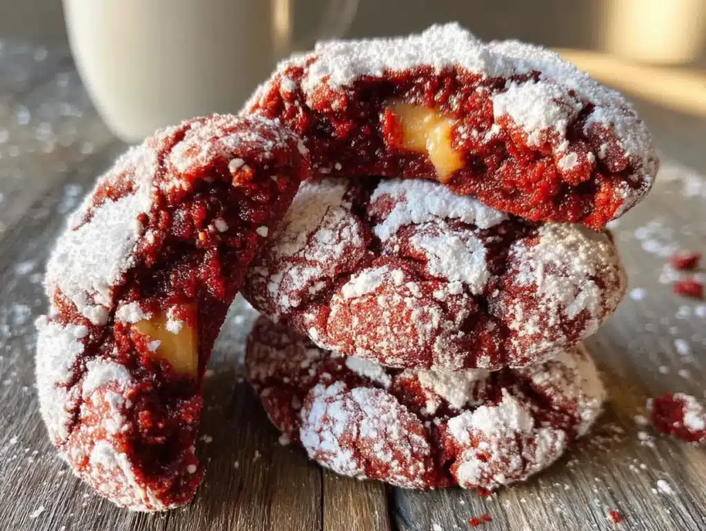 red velvet crinkle cookies - featured image