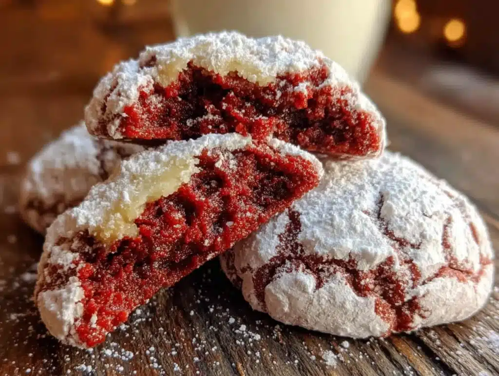 red velvet crinkle cookies - featured image