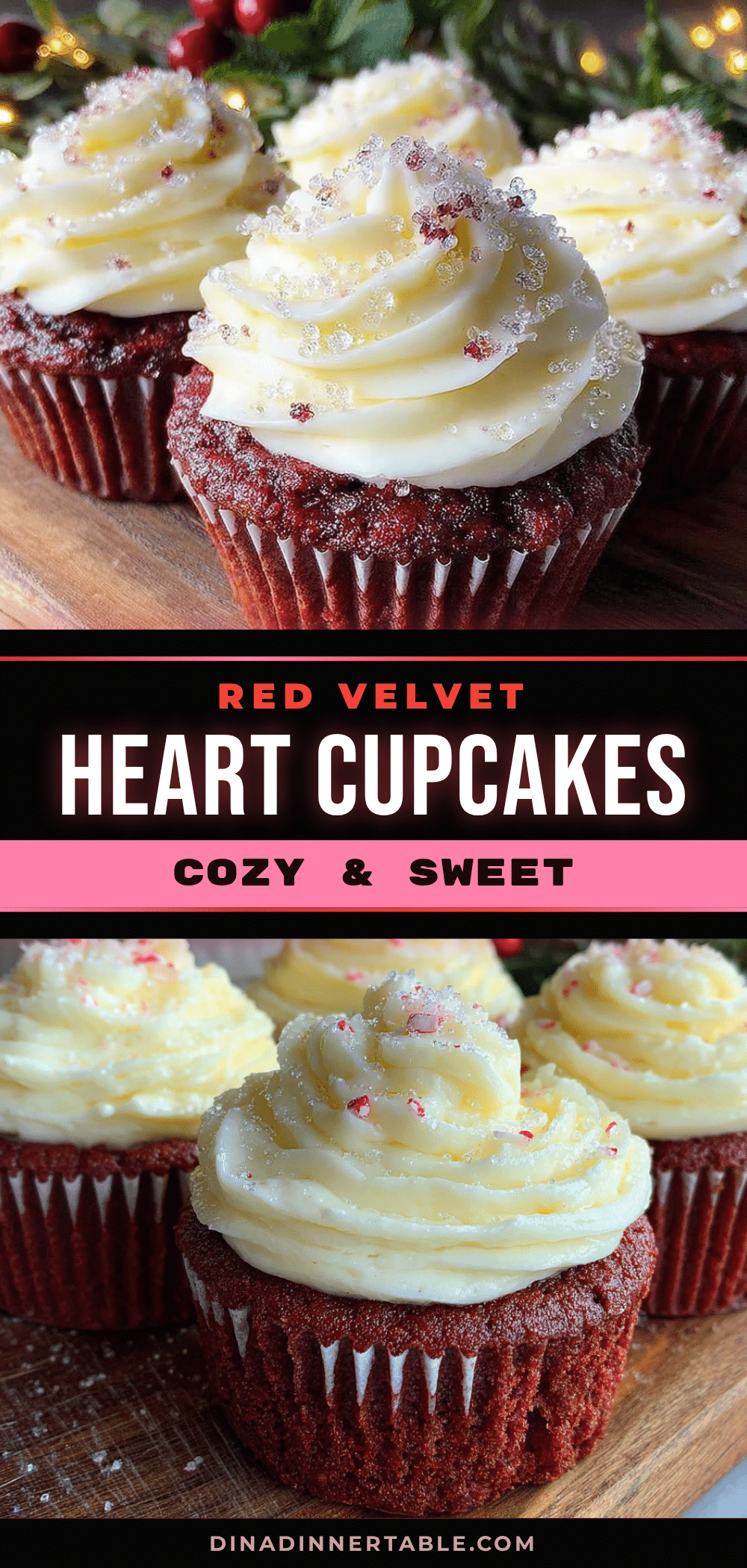 red velvet heart-shaped cupcakes recipe