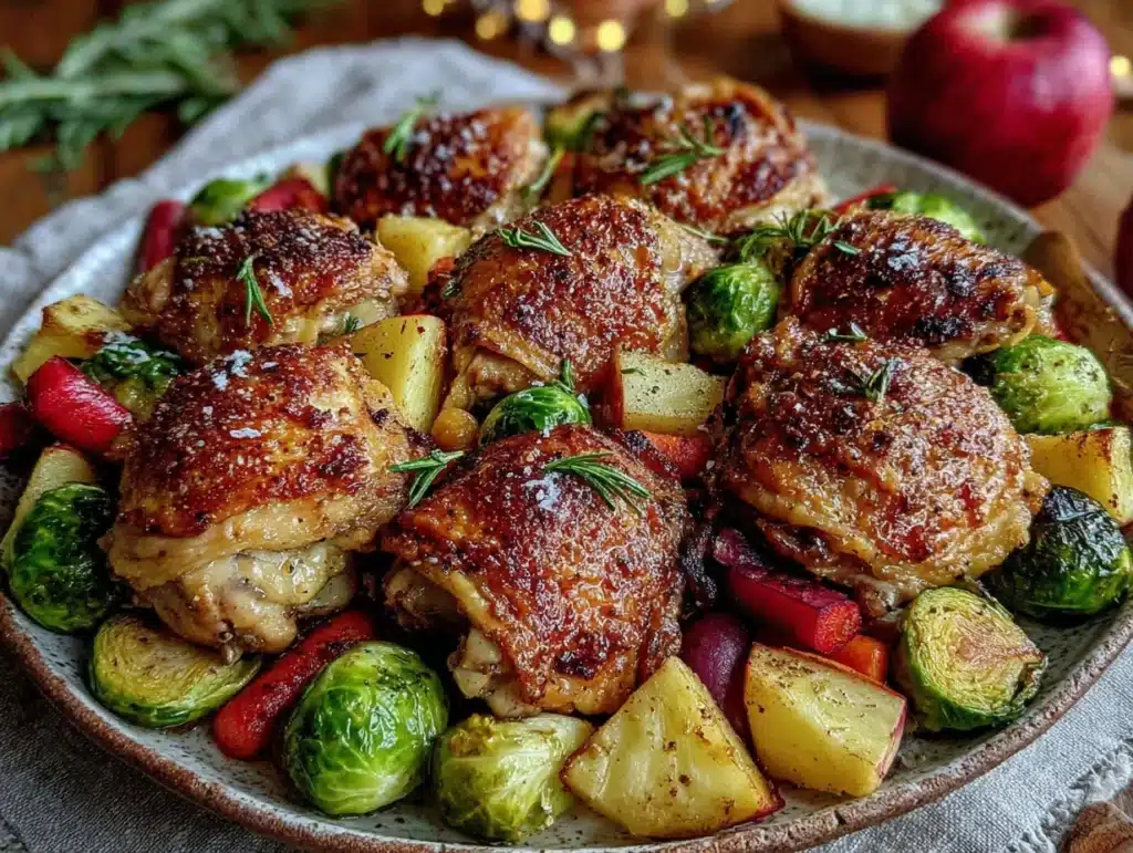 sheet pan chicken and vegetables fall - featured image