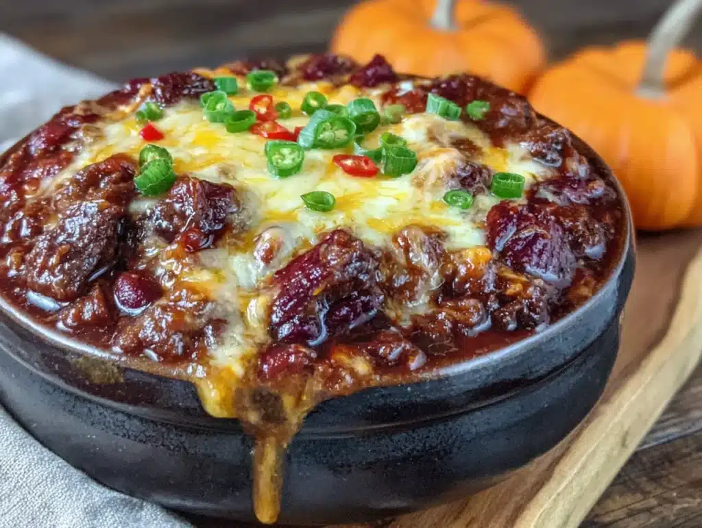 slow cooker chili for Halloween potluck - featured image