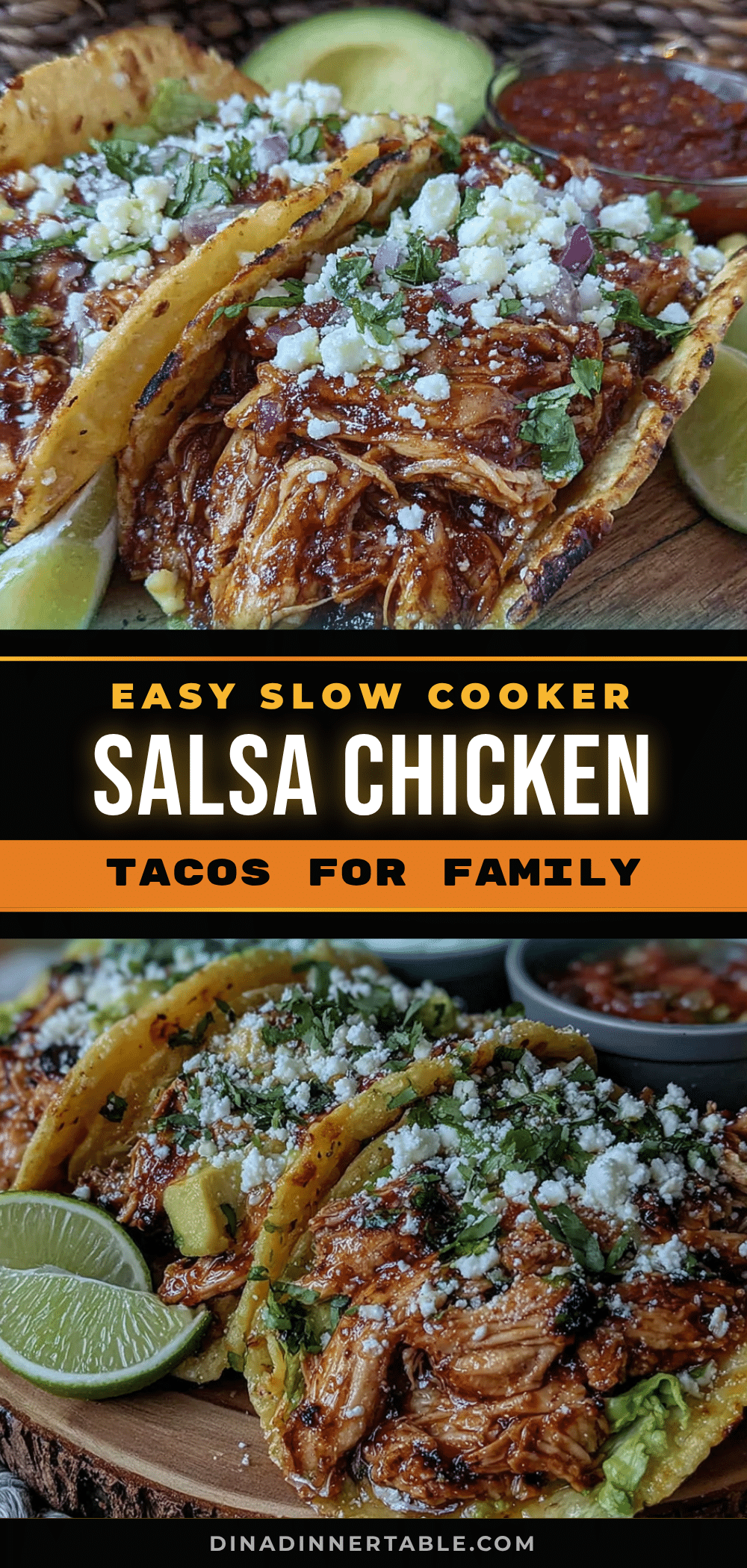 slow cooker salsa chicken tacos recipe