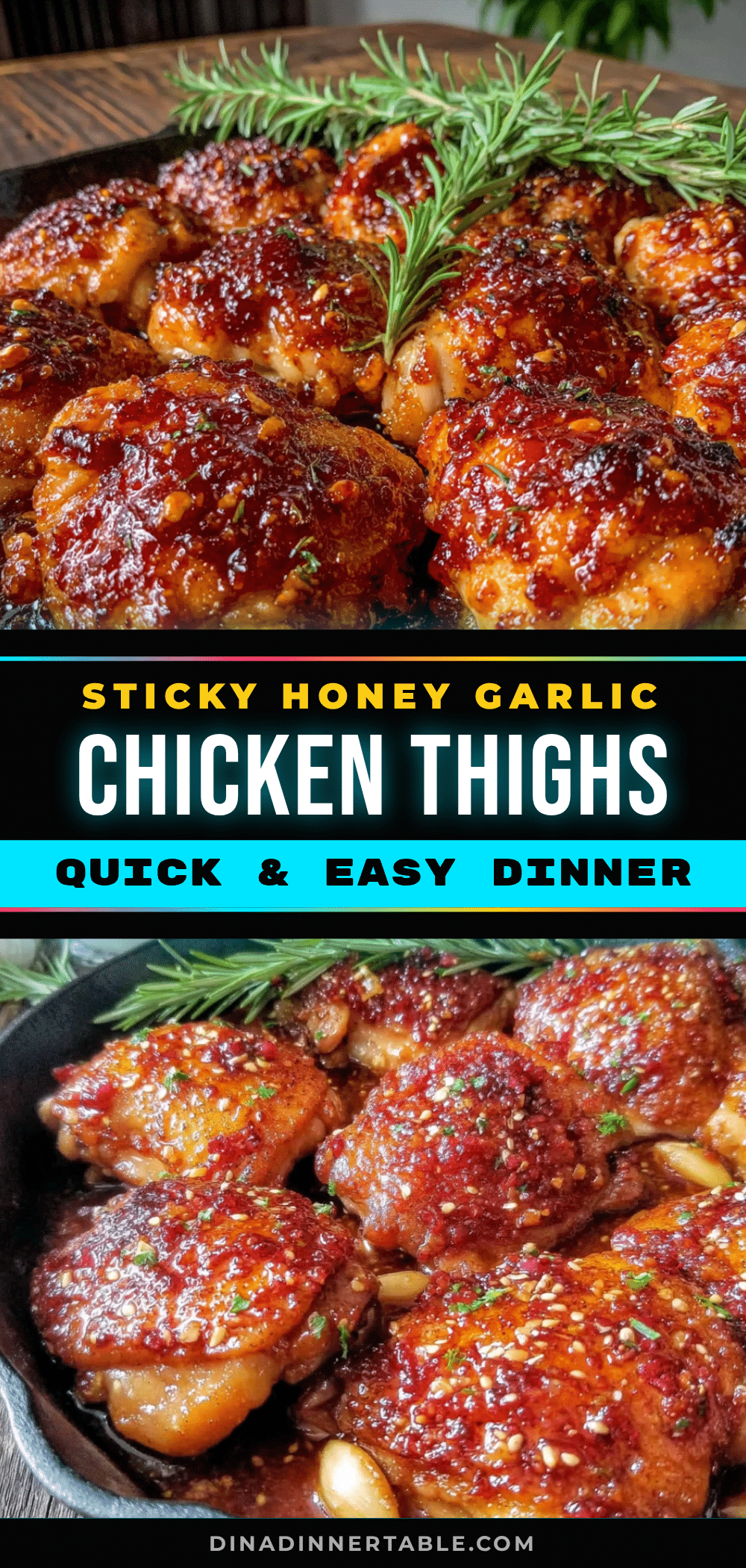 sticky honey garlic chicken thighs recipe