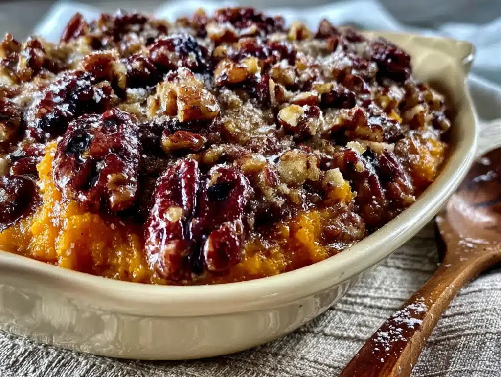sweet potato casserole with pecan crumble - featured image