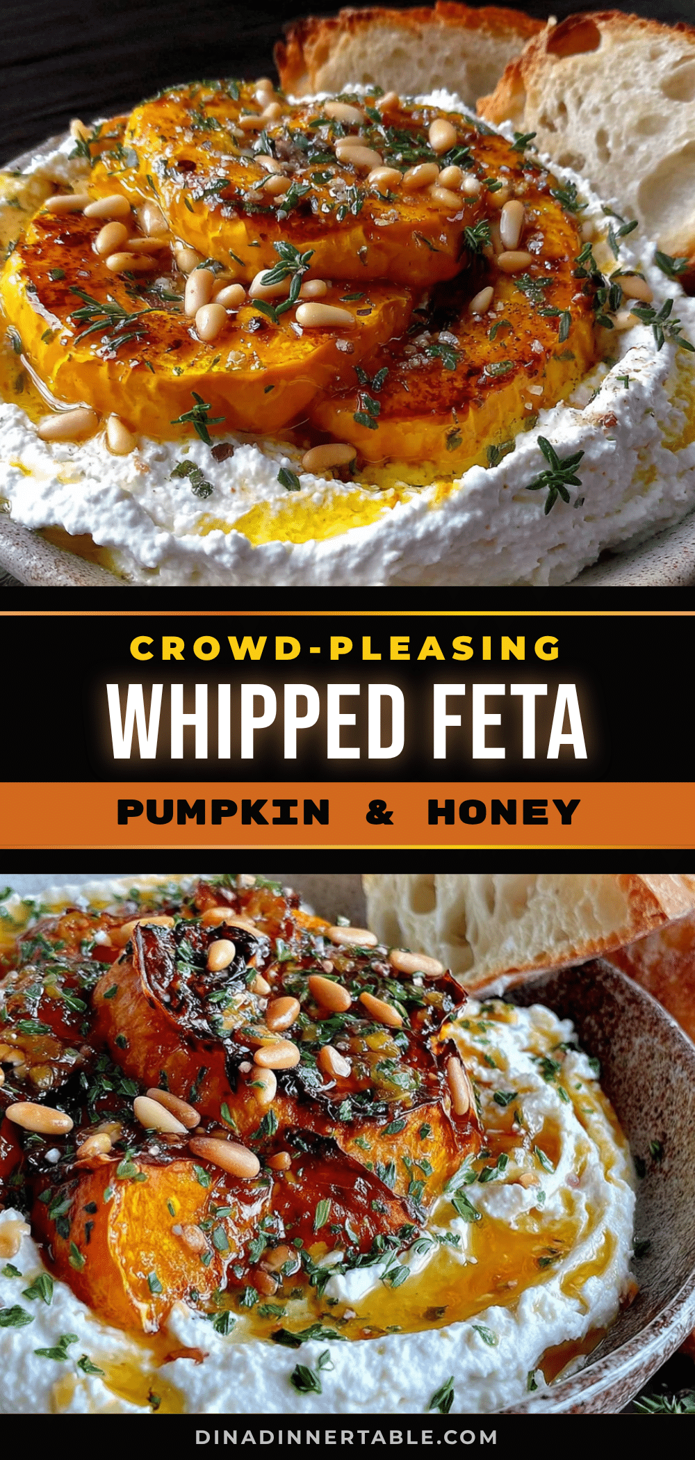 whipped feta dip with roasted pumpkin recipe