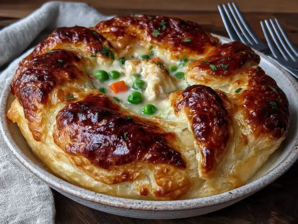 best crowd-size flaky puff pastry chicken pot pie - featured image