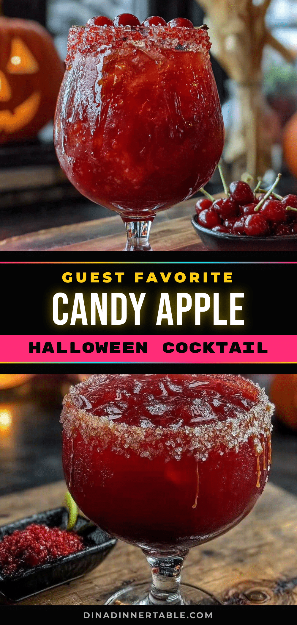 candy apple Halloween cocktail recipe