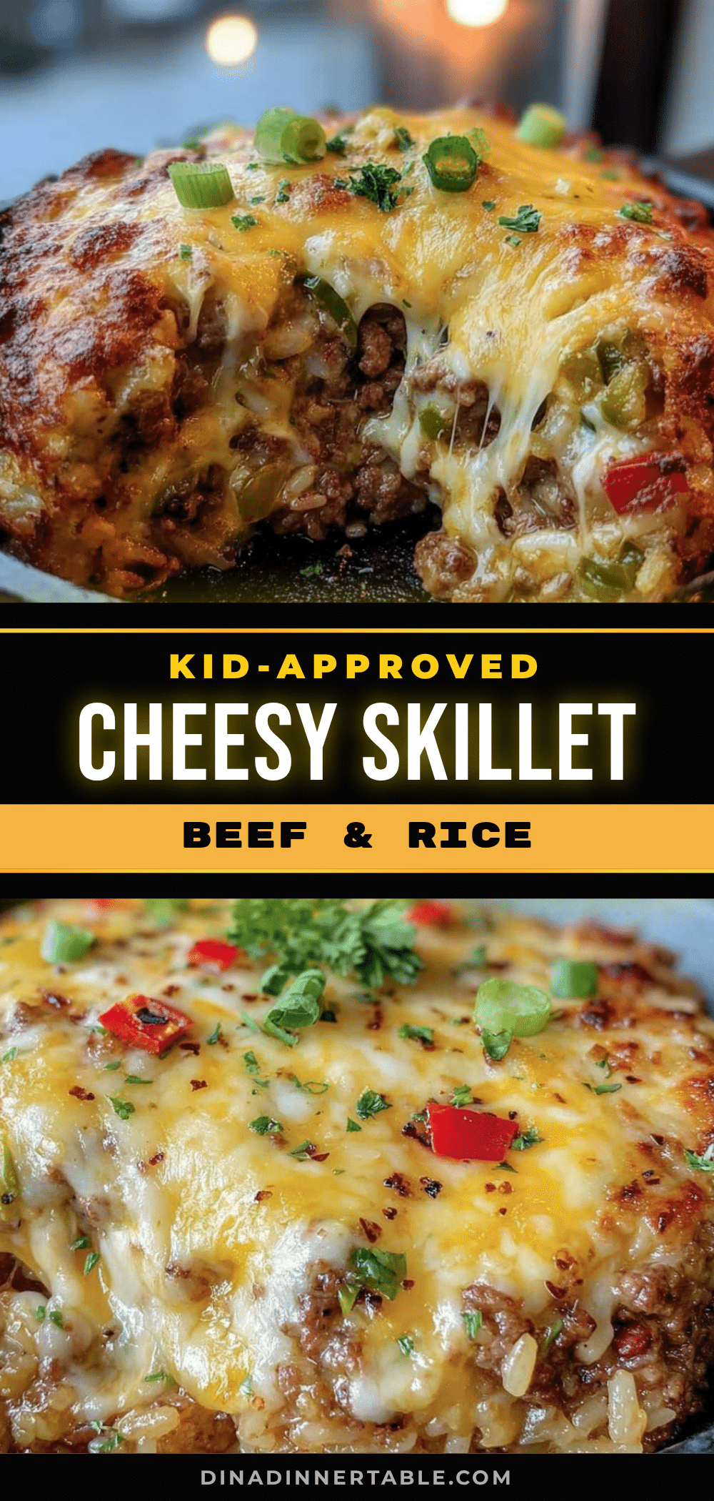 cheesy ground beef and rice skillet recipe