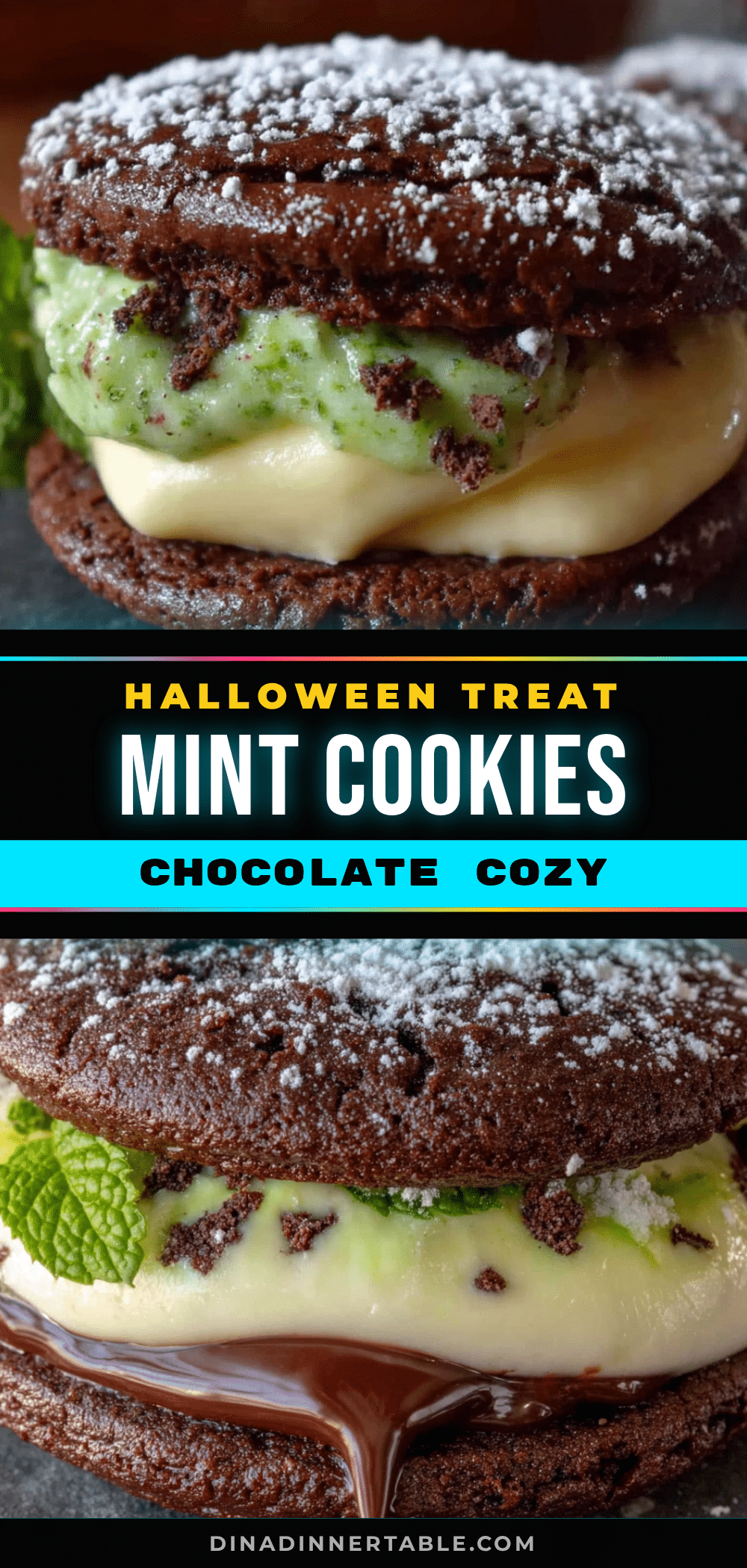 chocolate mint halloween sandwich cookies recipe