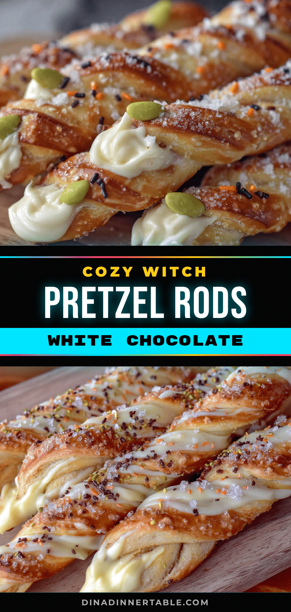 cozy witch finger pretzel rods recipe