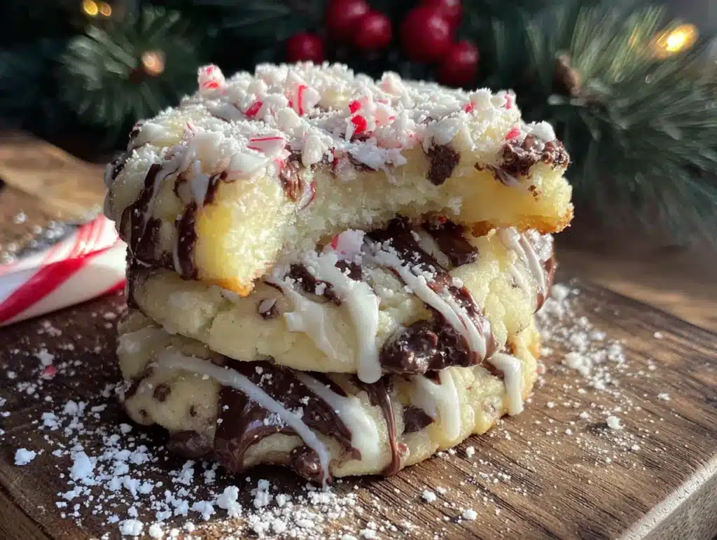 Peppermint Bark Christmas Cookies - featured image