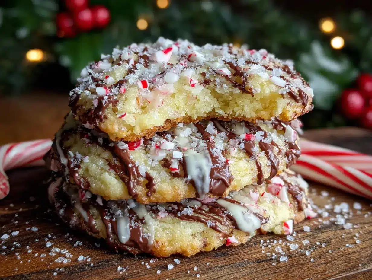 Peppermint Bark Christmas Cookies preparation steps