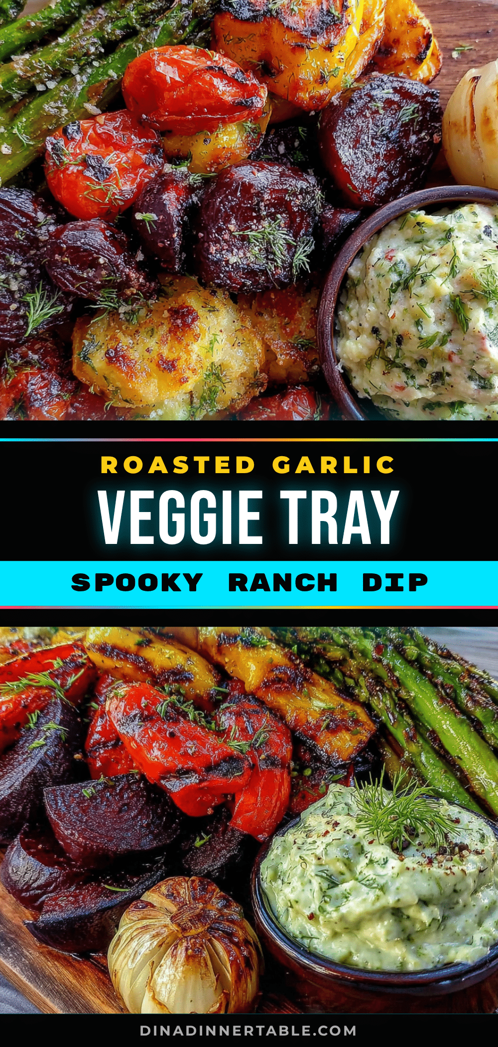 roasted garlic veggie tray with ranch dip recipe