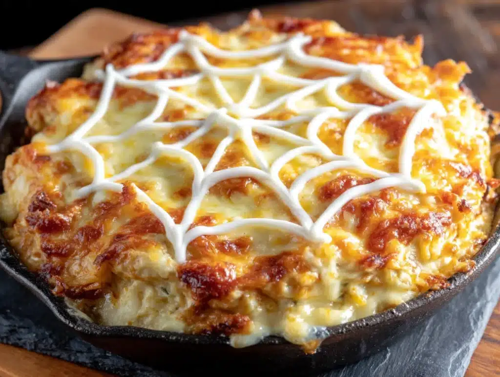 spiderweb buffalo chicken dip - featured image