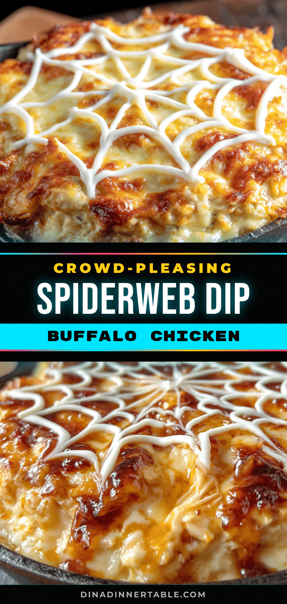 spiderweb buffalo chicken dip recipe