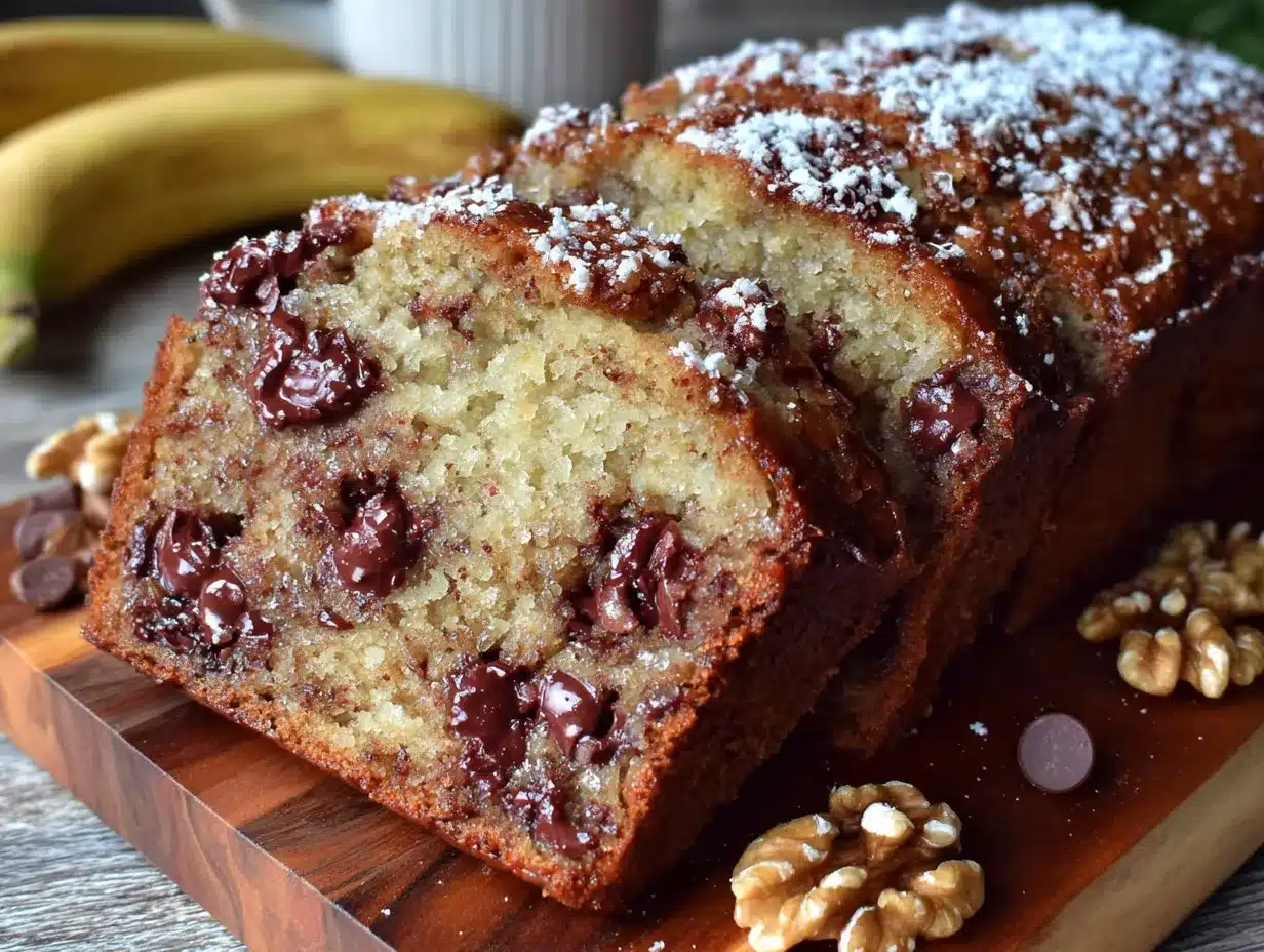 wholesome fudgy chocolate chip walnut banana bread preparation steps