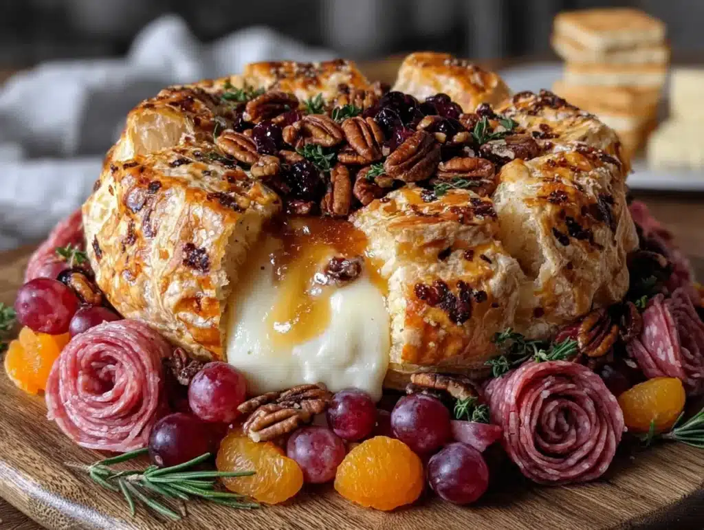 baked brie wreath - featured image