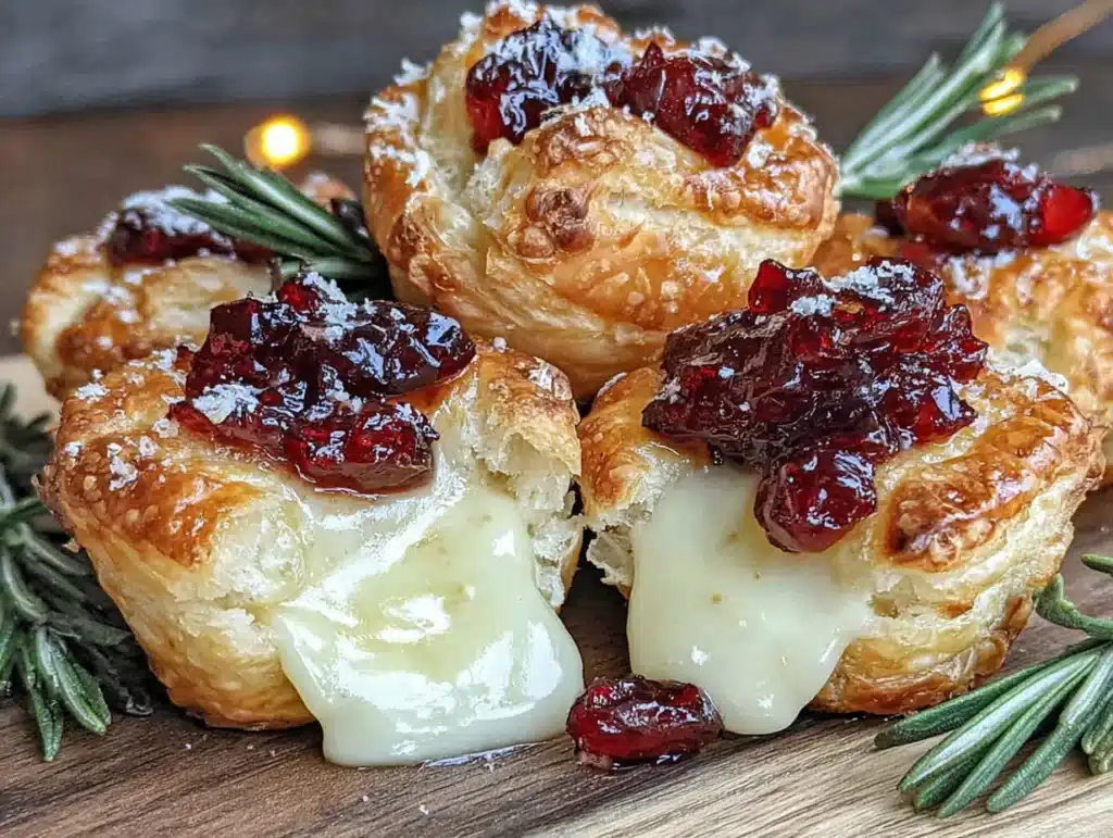 baked cranberry brie bites - featured image