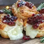 baked cranberry brie bites - featured image