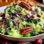 brussels sprout salad with cranberries and pecans - featured image