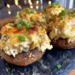 buffalo chicken dip stuffed mushrooms - featured image