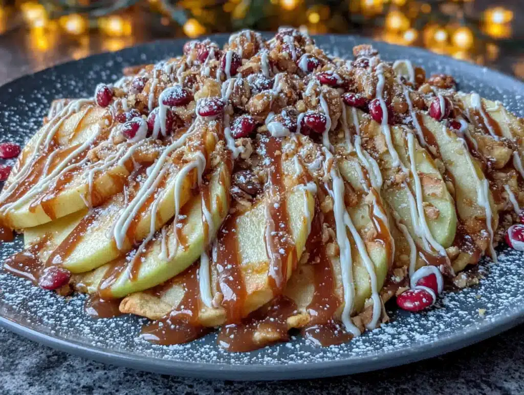 caramel apple nachos - featured image
