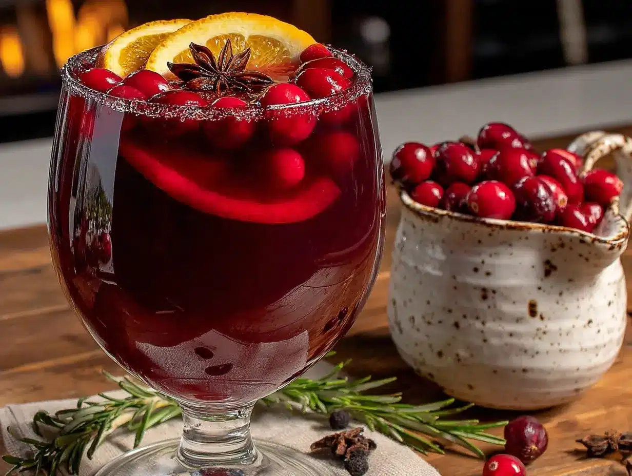 cozy spiced cranberry mocktail punch preparation steps