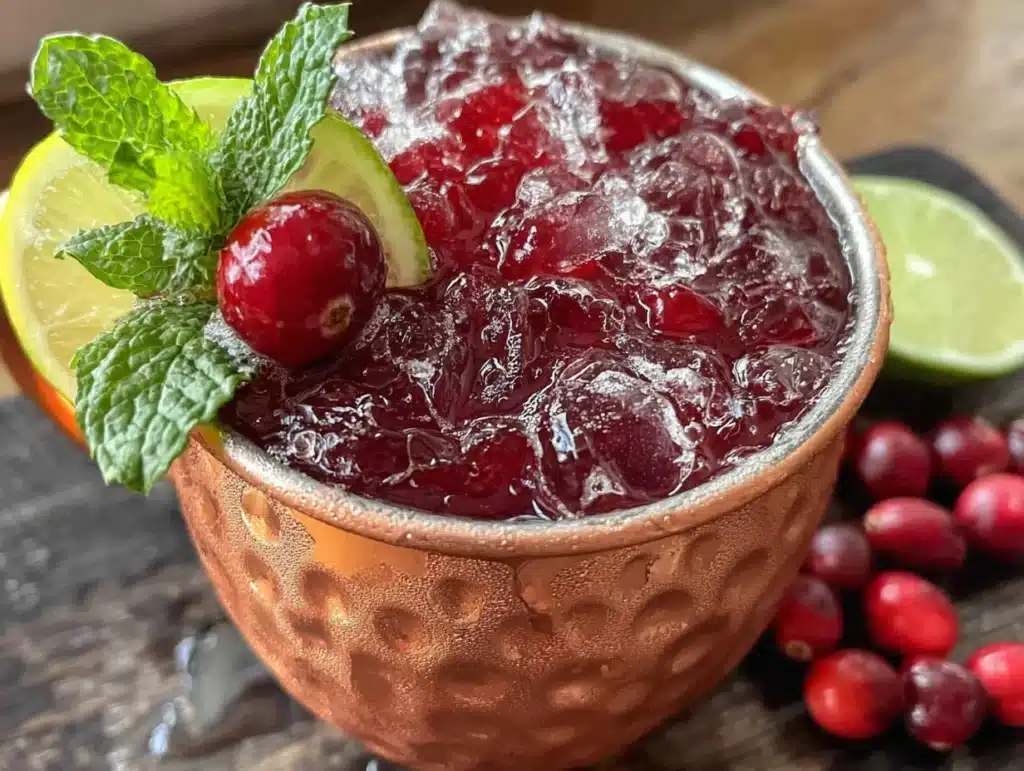 cranberry moscow mule mocktail - featured image