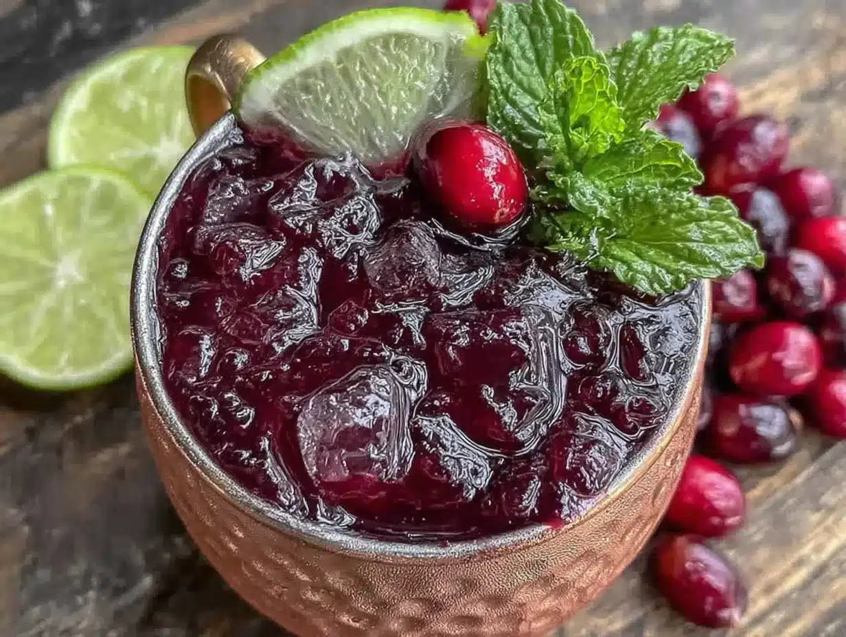 cranberry moscow mule mocktail preparation steps